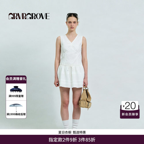 GRVR GROVE官方旗舰店26SS春夏新款韩系通身无袖连衣裙 GS26OPC60