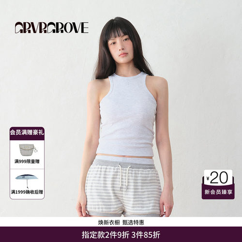 GRVR GROVE官方旗舰店BS系列夏季款女士工字针织背心BM5SL01M
