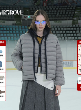 GROVE官方旗舰店 2025WT冬季新款排骨羽绒马甲短外套女 GCW5VT02