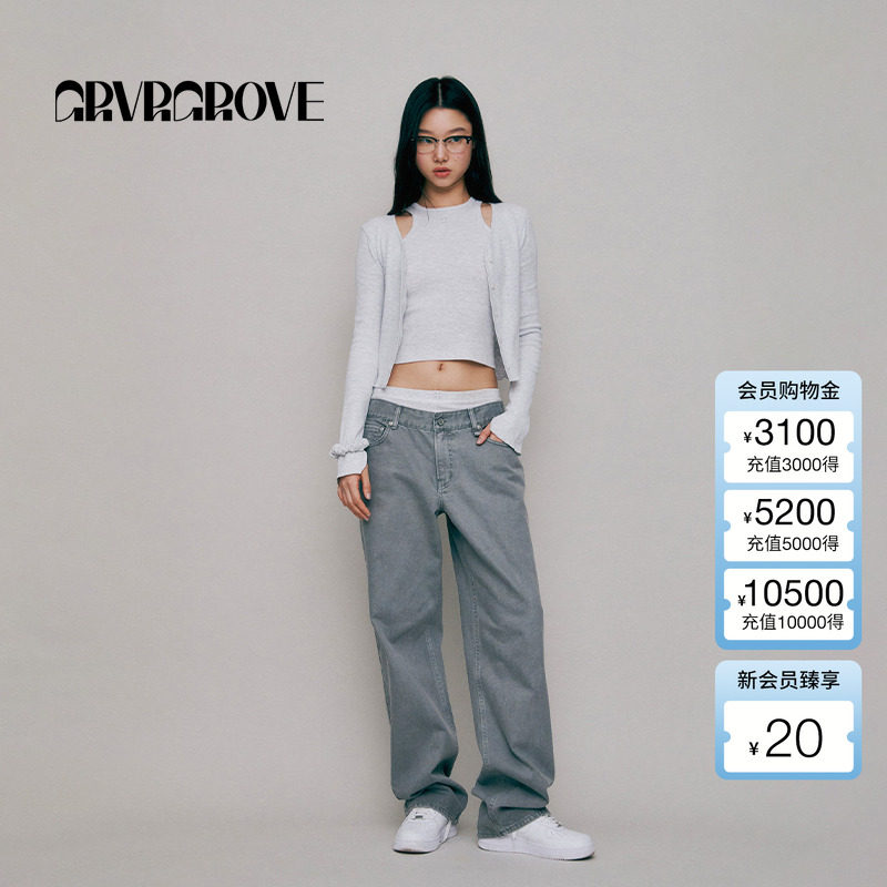 袖口开口设计V领针织开衫