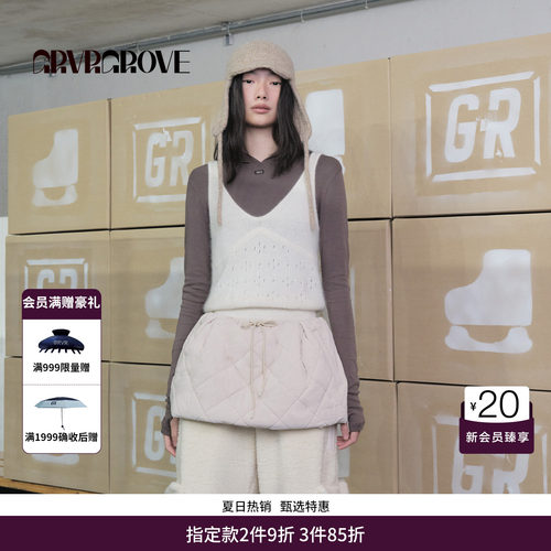GRVR GROVE官方旗舰店 WT冬季款毛织背心大V领女GCW5KN15