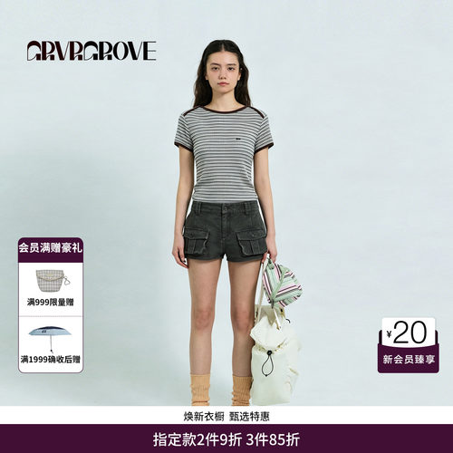 【林娜琏同款】GRVR GROVE官方旗舰店26SS春夏短袖T恤 GS26TSK14