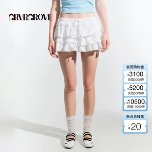 GROVE官方旗舰店2025夏日新款 GM5SK03M 女士梭织短裙裤