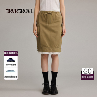 GRVR GROVE官方旗舰店26FW秋季新款多口袋短裙气质女 GF26SKC60