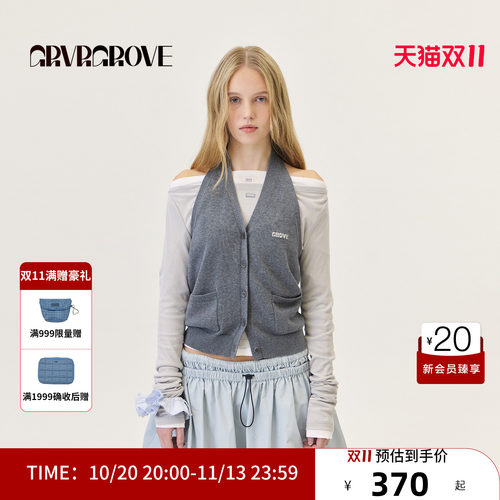 GRVR GROVE官方旗舰店2026PS春季针织背心开襟挂脖设计 GP26KNC32