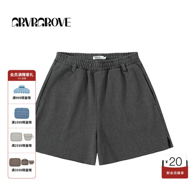 GROVE官方旗舰店2025SS春夏款女士水洗针织短裤 GCM5PT06