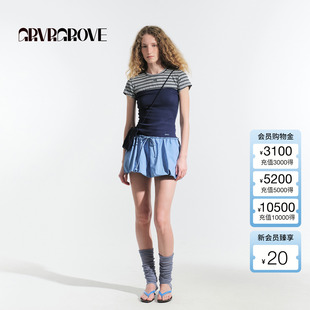 GROVE官方旗舰店2025HS夏日新款 女士撞色抹胸连衣裙叠穿GM5OP02M