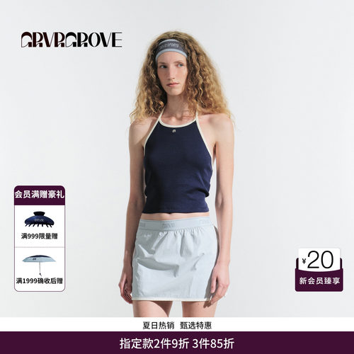 GRVR GROVE官方旗舰店夏日款挂脖吊带背心外传无袖上衣GM5SL01M