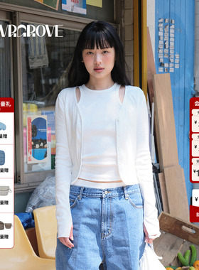 GROVE官方旗舰店2025BS系列夏季新款女士长袖开衫t恤BM5CD01M