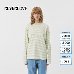 条纹长袖 新款 t恤打底GS5TS01C 2025PS春季 GROVE官方旗舰店明星同款