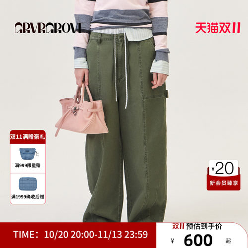 GRVR GROVE官方旗舰店2026PS春季牛仔长裤休闲韩系女GP26PTC14