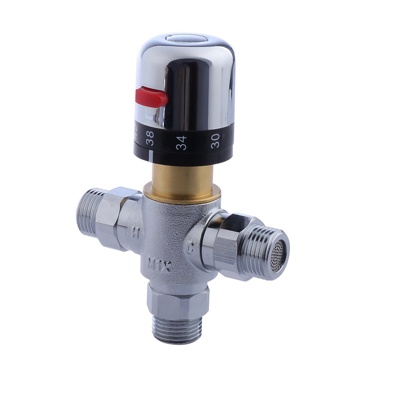 新款全铜太阳能电热水器智能自动恒温阀混水阀温控混水管道阀淋品
