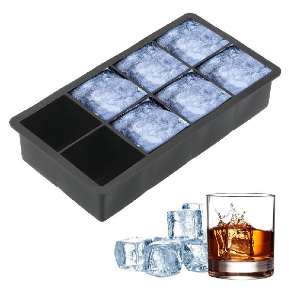 4/8-Cavity Ice Tray Mold Square Shape Large Ice Cube Mould