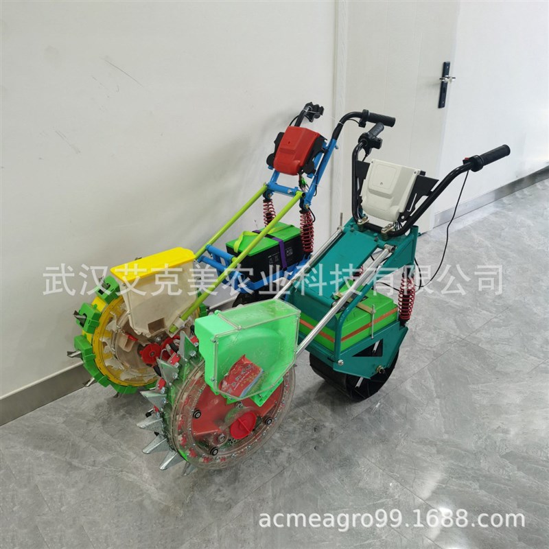 手推电动播种机花生玉米豆类谷子高粱菜籽点播器电动施肥播种机