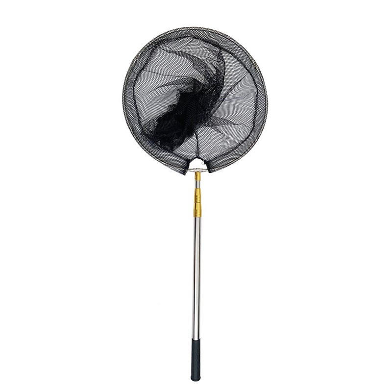 进口全套加粗捞网网兜鱼网套装不锈钢伸缩杆捞鱼网密网鱼网捞折叠