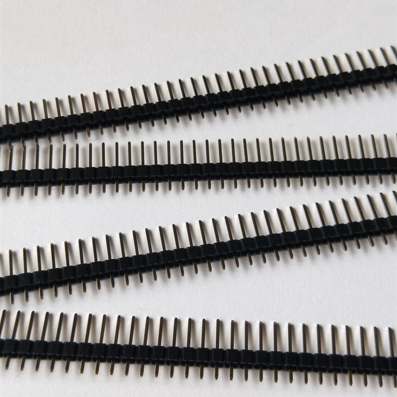 2.54间距单排长排针单塑小黑夹1*40P针长17/19/21/25/23/30/35/40