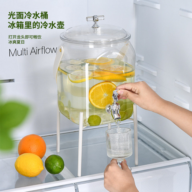 冷水桶带龙头饮料桶带架子柠檬水果茶水桶果汁罐泡酒瓶手提冷水壶