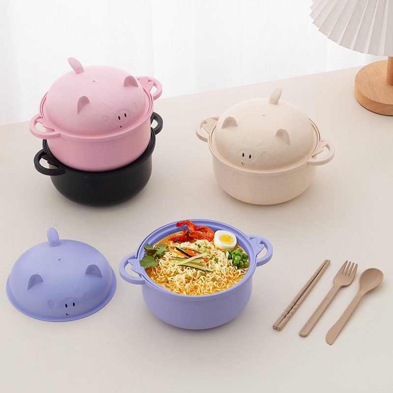 小麦秸秆大容量便携饭盒