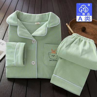 儿童睡衣套装秋冬保暖翻领秋衣秋裤男童女宝宝A类德绒开衫家居服