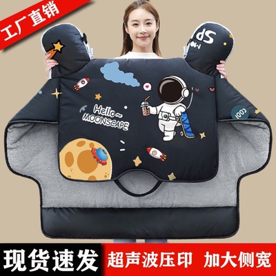 小电动车挡风被冬季保暖亲子防风防水摩托车二合一雨衣防寒保暖