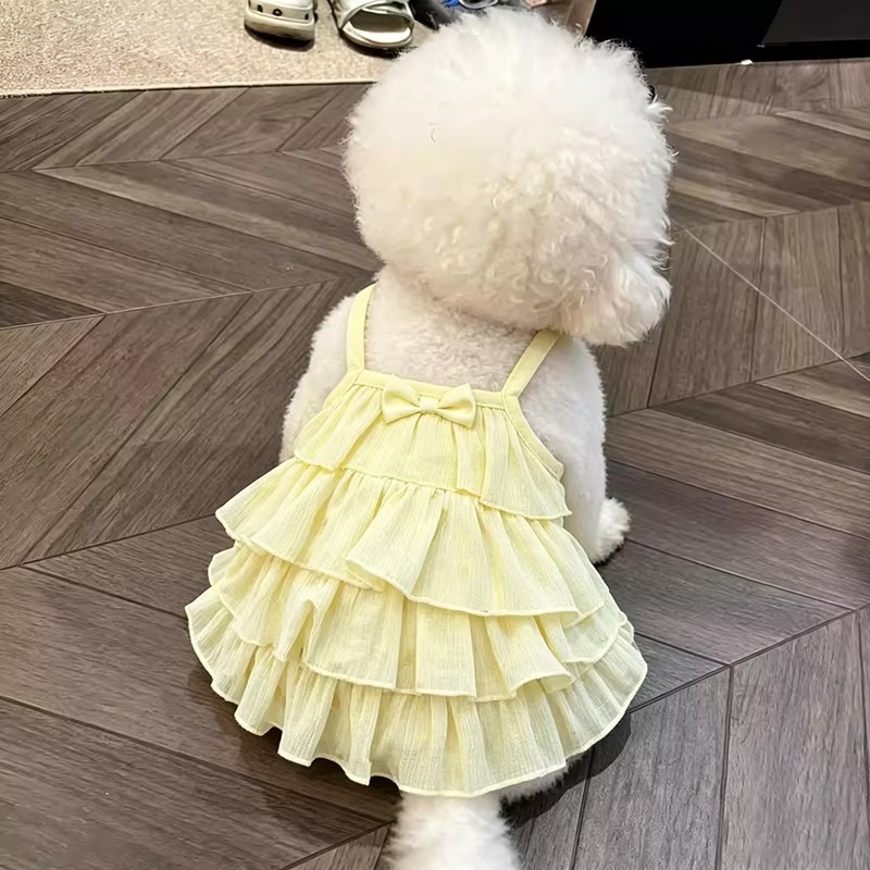 猫咪夏天衣服薄款透气公主裙可爱ins小型犬泰迪比熊博美夏季裙子