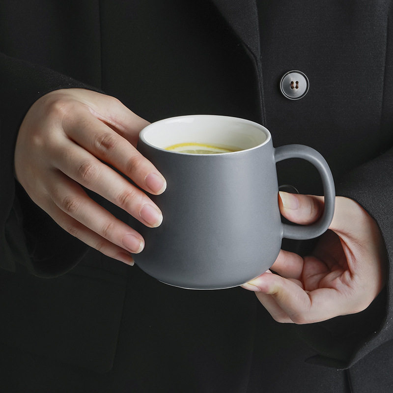 简约马克杯网红纯色釉陶瓷杯刻字咖啡杯茶水杯家用便宜酒店喝水杯