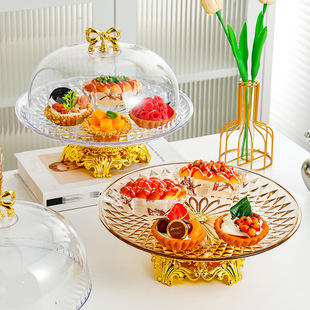 2024新款高颜值密封糖果坚果盒家用果盘客厅茶几零食干果盘收纳盘