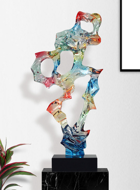 太湖石彩色雕塑艺术品客厅摆件玄关家居装饰品酒店会所售楼处摆设