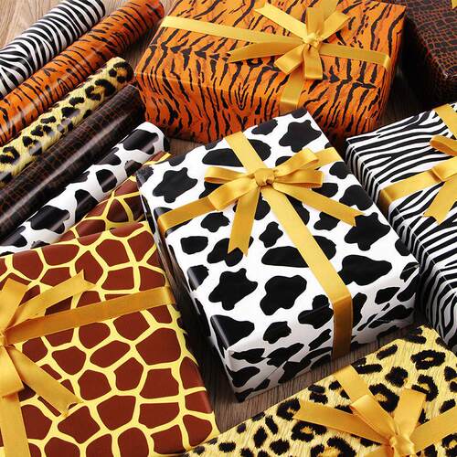 极速Valentine Leopard Wrapping Paper For Lover Animal fur te