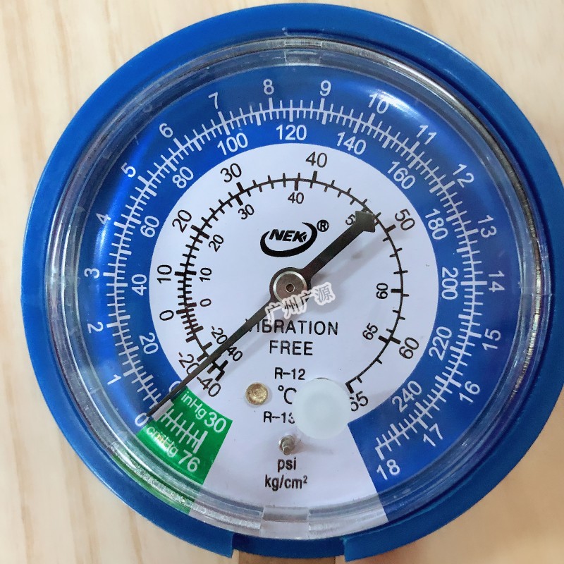 汽车空调加氟表头压力表高低压雪种表头冷媒加注表冷气单雪种表管