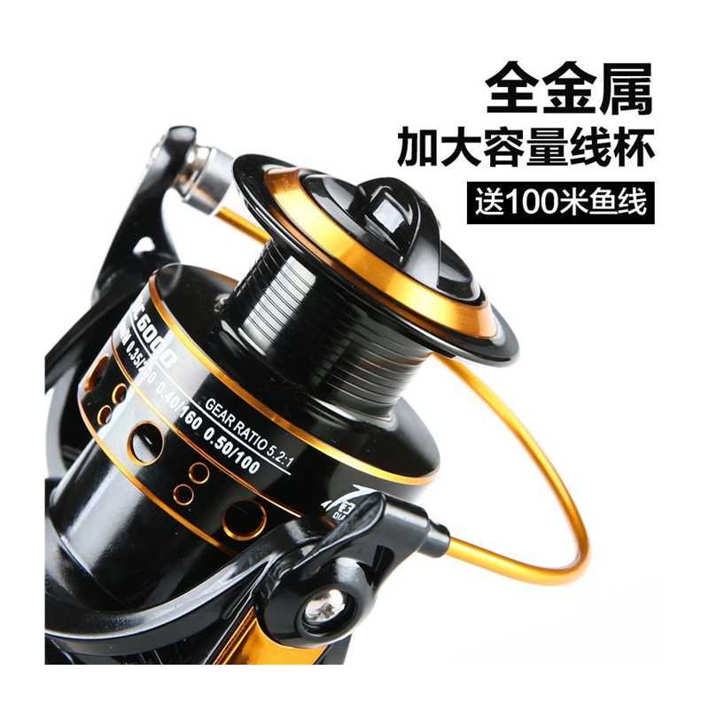 特价德岛渔轮1000-9000全金属线杯鱼轮车轮鱼线海竿轮海钓轮纺