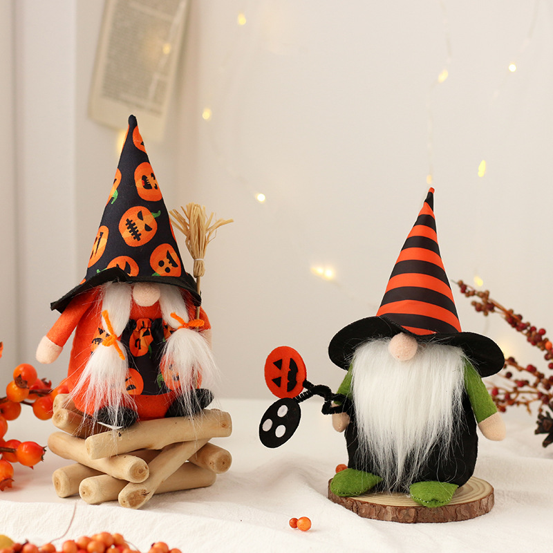 Halloween decorations Cute Faceless Old Man Witch Doll Home
