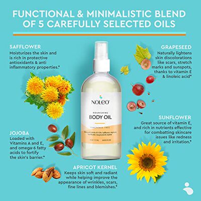 NOLEO Nourishing Body Oil - Natural Blend of Body Oils for S