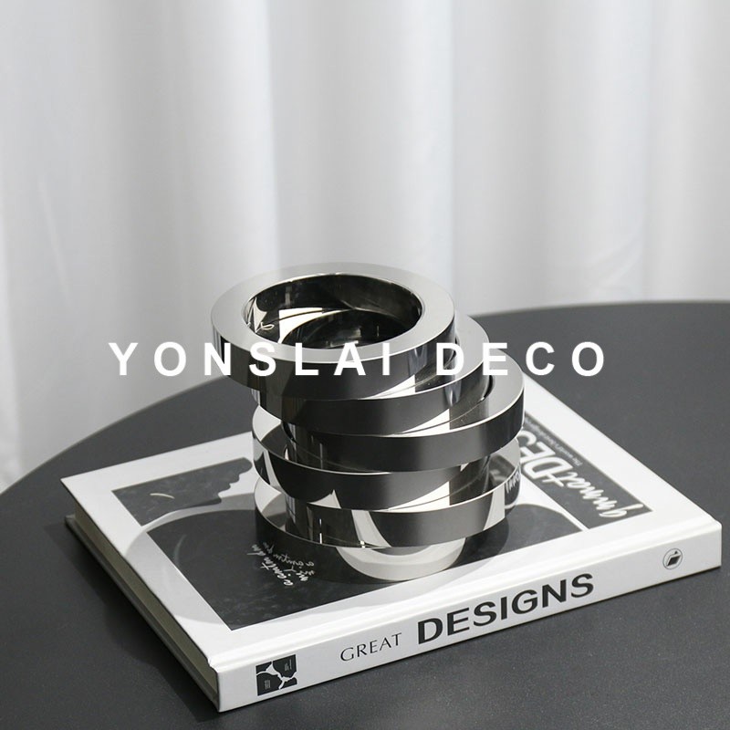 现代简约轻奢花瓶水晶摆件样板房书架书房客厅家居笔筒装饰品摆设