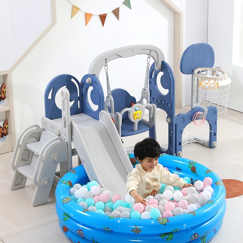 儿童滑滑梯3到10岁海洋球室内家用小型婴幼儿小孩秋千滑梯二合一