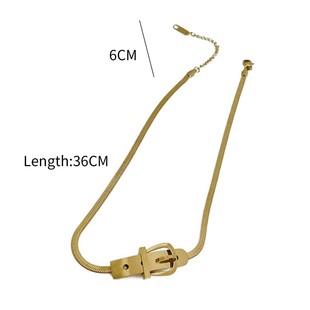 Classic Watch Buckle Shape Titanium Steel Choker Necklaces