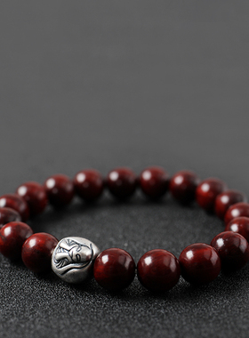 印度正宗小叶紫檀手串红木头质男女士佛珠一禅小和尚手链情侣学生