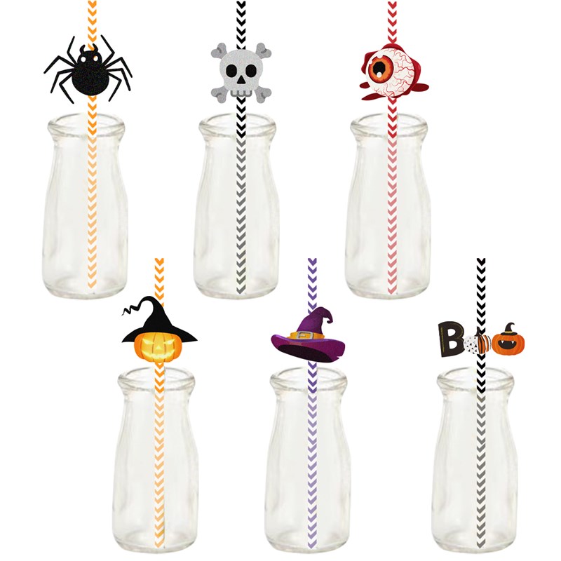 24pcs Happy Halloween Decorations Spider Skull Witch