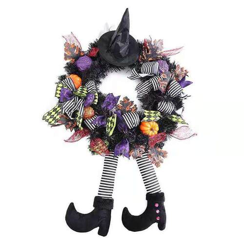 极速White Pumpkin Buttercup Halloween Decoration Door Wreath