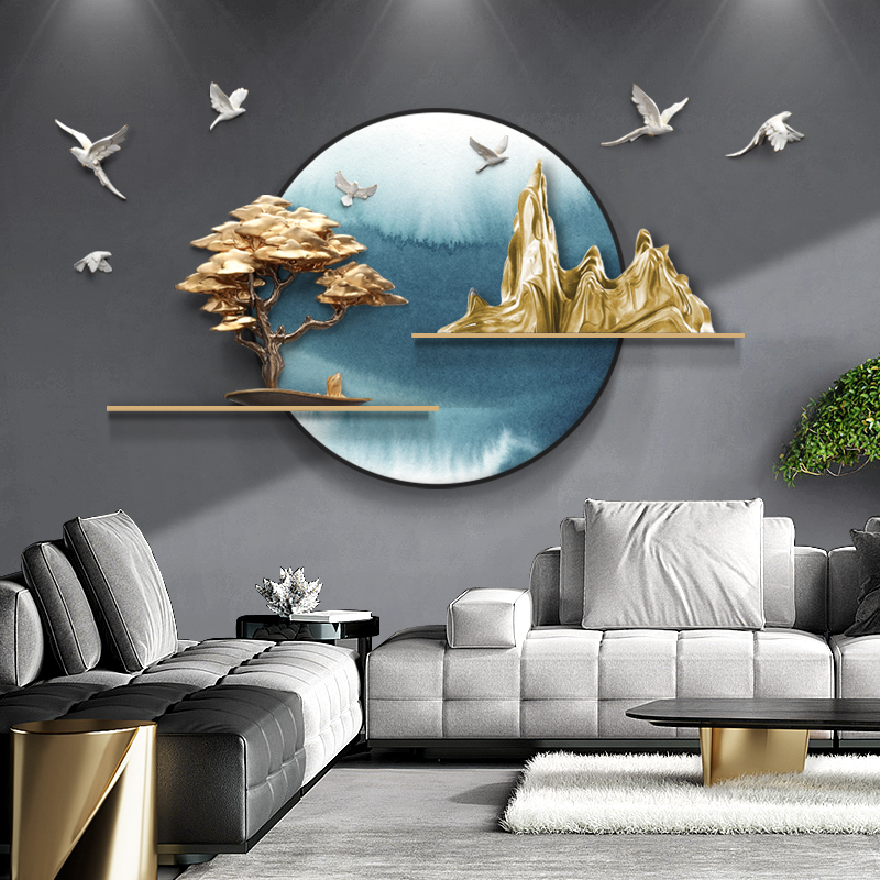 新中式客厅沙发背景墙挂件玄关餐厅创意立体墙饰卧室床头鹿挂画