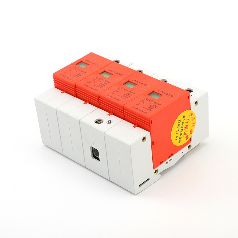 浪涌保护器rmu1-b100 防雷家用避雷保护器 插拔式4P浪涌保护器