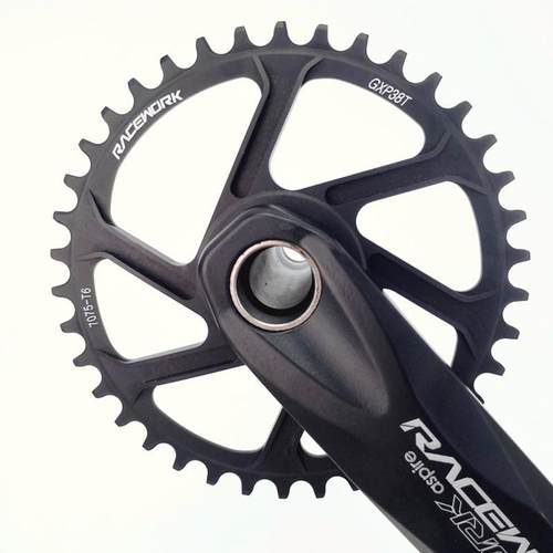 曲柄自行车中牙盘山地空单铝合金速mm一体1盘防臭不掉连接杆脚左