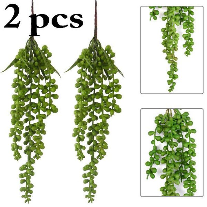 Artificial Hanging Plant Set Fake Succulent String Of