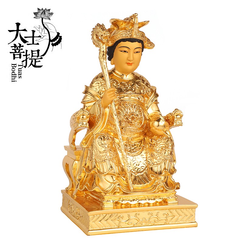 台湾纯铜贴金玉皇大帝王母娘娘神像玉帝王母佛像家用神像摆件