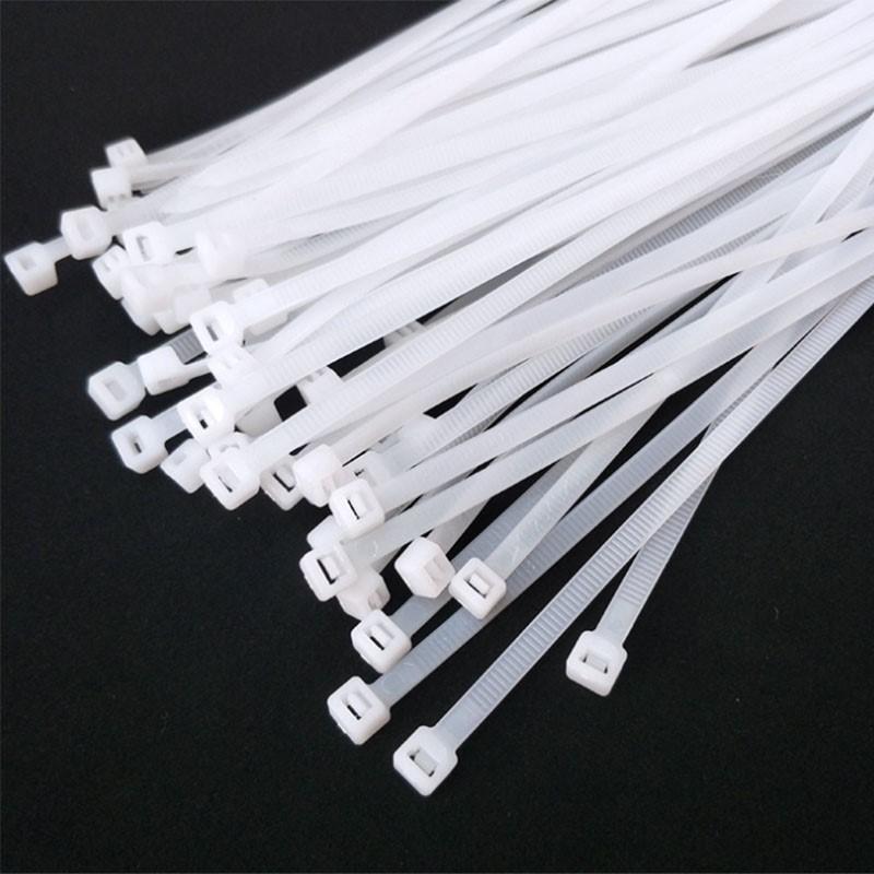 100pcs white cable ties Zip Plastic Nylon Tie Fasten Self-lo