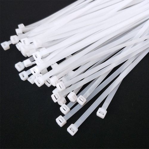 100pcs white cable ties Zip Plastic Nylon Tie Fasten Self-lo