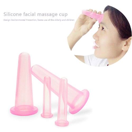 好货4pcs Silicone Cupping Can Vacuum Face Massage Cup for