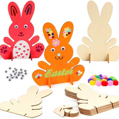 DIY handmade decoration paintable easter decorations wooden