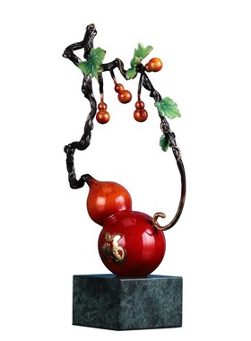 五福临门纯铜葫芦摆件家居客厅玄关装饰工艺品公司开业乔迁礼品