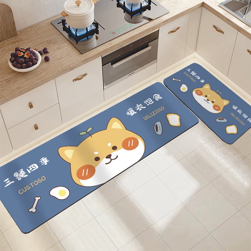 硅藻泥厨房地垫软垫子吸水吸油免洗可擦脚垫防滑防油耐脏家用地毯